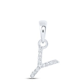 0.03CTW-DIA NK INITIAL "Y" PENDANT